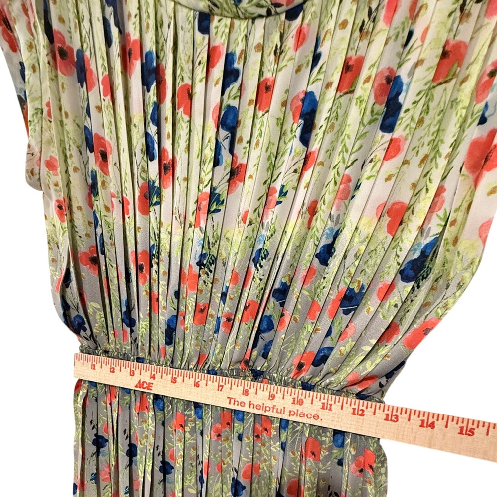 NEW! Anthropologie S Meadowlight $228 Pleated Dress Fit&Flare Elastic Waist - Picture 14 of 15